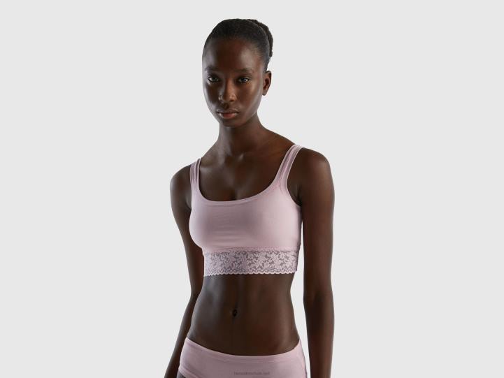 sujetador de algodón orgánico superelástico NHBF1008 lila mujer Benetton