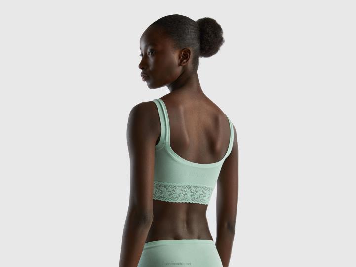 sujetador de algodón orgánico superelástico NHBF4251 verde mujer Benetton