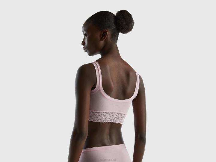 sujetador de algodón orgánico superelástico NHBF4257 lila mujer Benetton