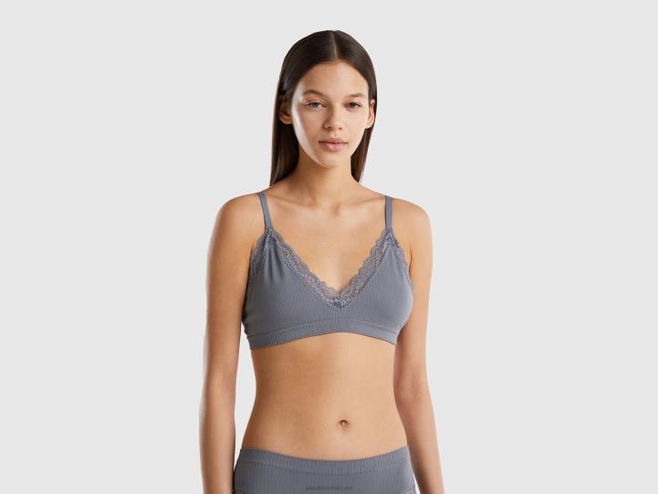 sujetador triangular de punto NHBF959 gris mujer Benetton