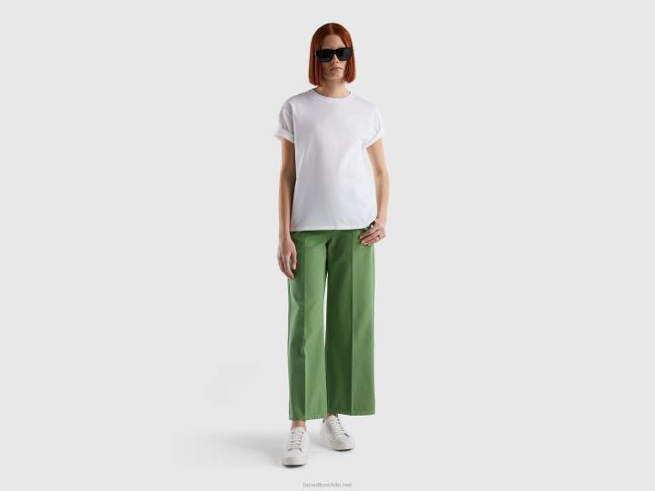 camiseta de manga corta 100% algodón NHBF3801 blanco mujer Benetton