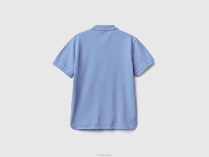 polo de algodón orgánico elástico NHBF3812 lavanda mujer Benetton