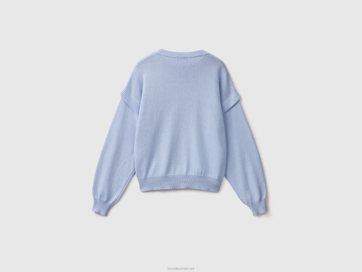 jersey de punto con solapas NHBF101 lavanda mujer Benetton