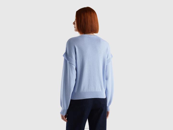 jersey de punto con solapas NHBF3516 lavanda mujer Benetton