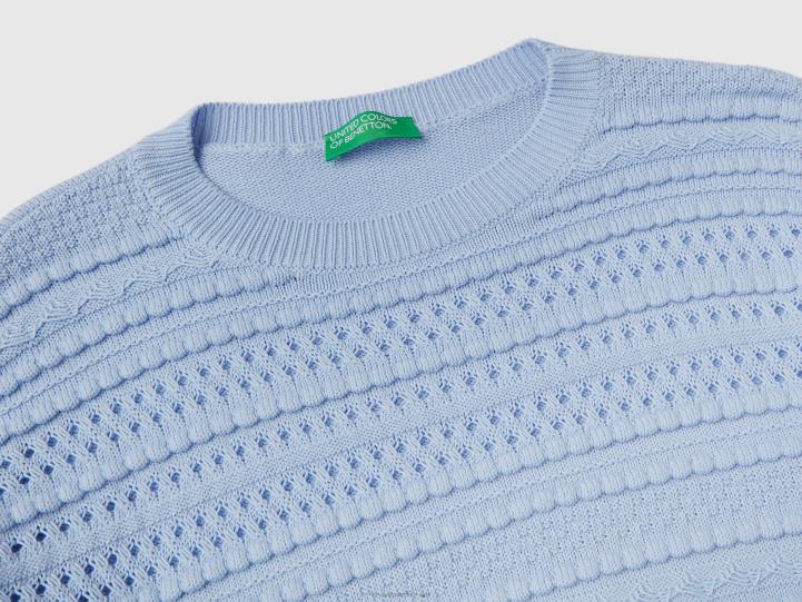 jersey de punto con solapas NHBF3516 lavanda mujer Benetton