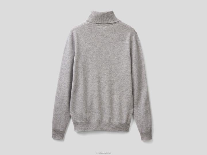 jersey gris claro de pura lana merino NHBF3673 gris claro mujer Benetton