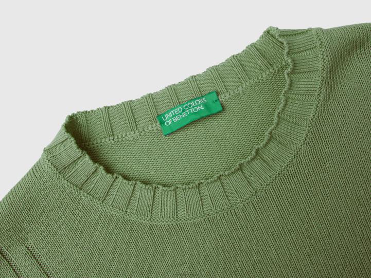 suéter con fondo irregular NHBF3504 verde mujer Benetton