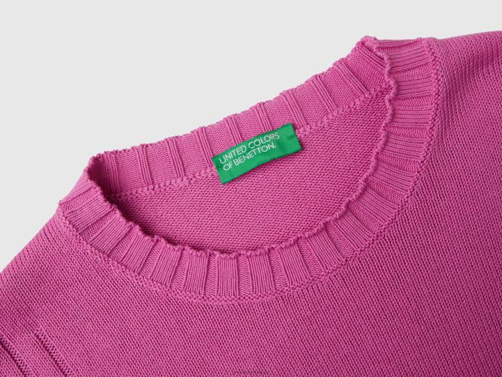 suéter con fondo irregular NHBF3562 rosa mujer Benetton