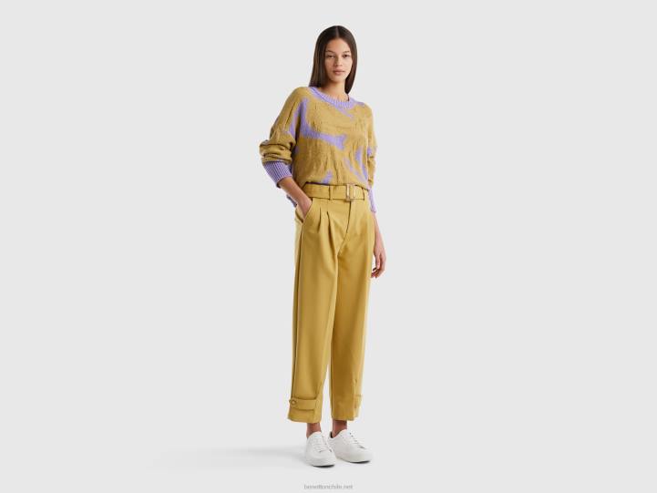 suéter con incrustaciones florales NHBF37 lila mujer Benetton