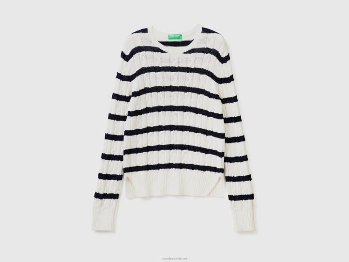 suéter de ochos 100% algodón NHBF3684 multicolor mujer Benetton