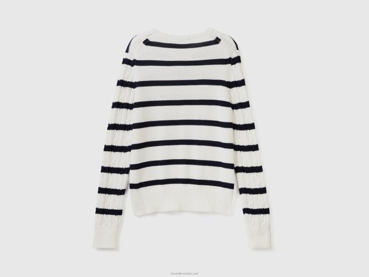 suéter de ochos 100% algodón NHBF3684 multicolor mujer Benetton