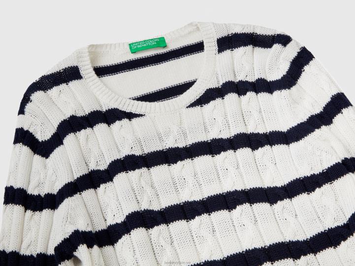 suéter de ochos 100% algodón NHBF3684 multicolor mujer Benetton