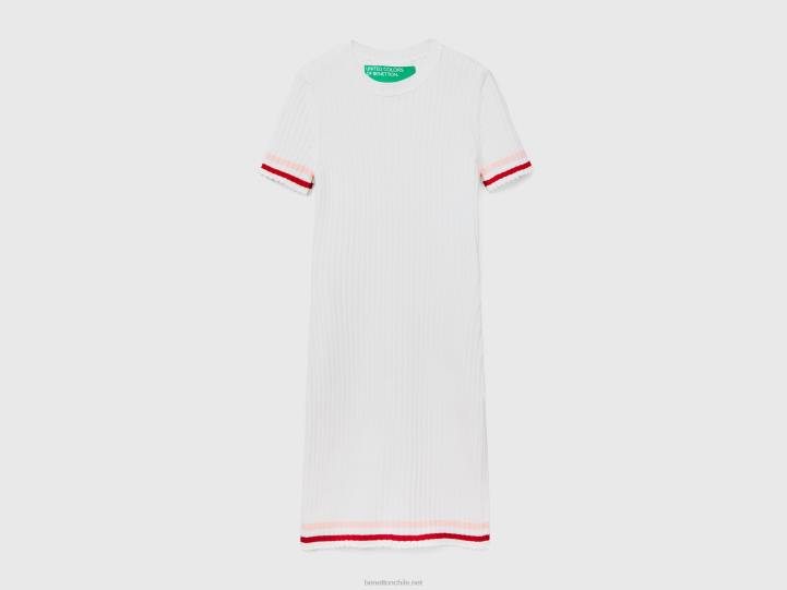 mini vestido blanco crema NHBF549 Blanco crema mujer Benetton