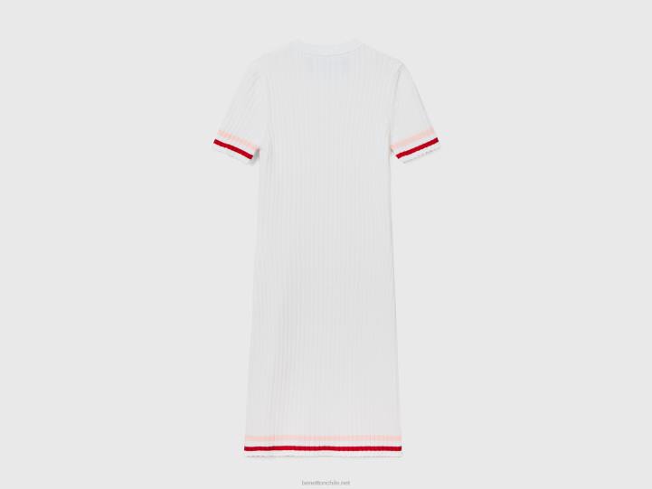 mini vestido blanco crema NHBF549 Blanco crema mujer Benetton