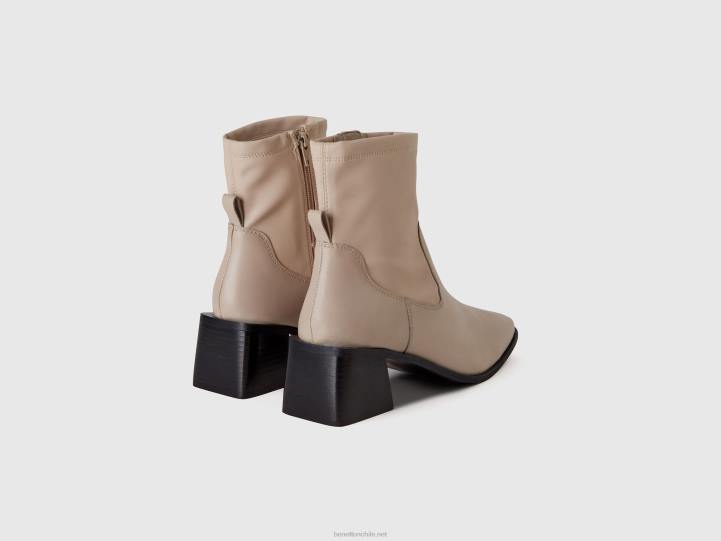 botines con tacón ancho NHBF887 blanco mujer Benetton