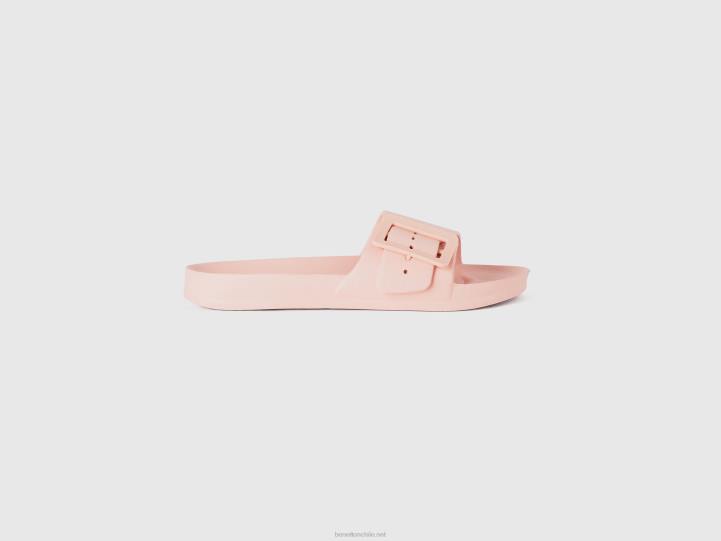 zapatillas abiertas con banda NHBF732 Rosa suave mujer Benetton