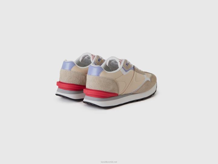 zapatillas deportivas de nailon y piel NHBF736 blanco mujer Benetton