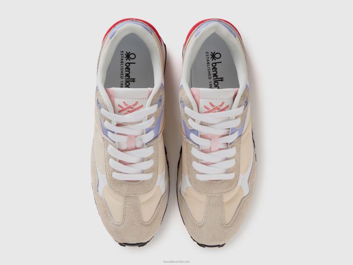 zapatillas deportivas de nailon y piel NHBF736 blanco mujer Benetton