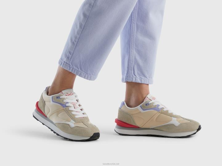 zapatillas deportivas de nailon y piel NHBF736 blanco mujer Benetton