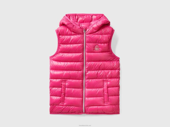 chaqueta acolchada con capucha NHBF5211 fucsia niños Benetton