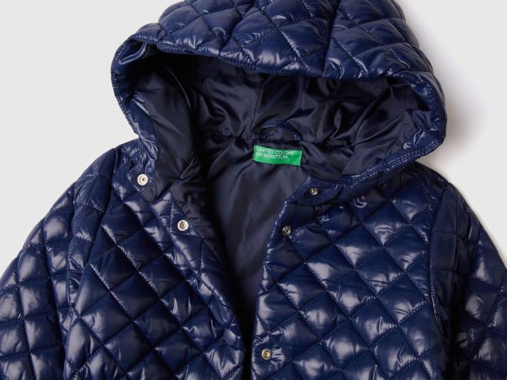 chaqueta acolchada con capucha NHBF2417 azul oscuro niños Benetton