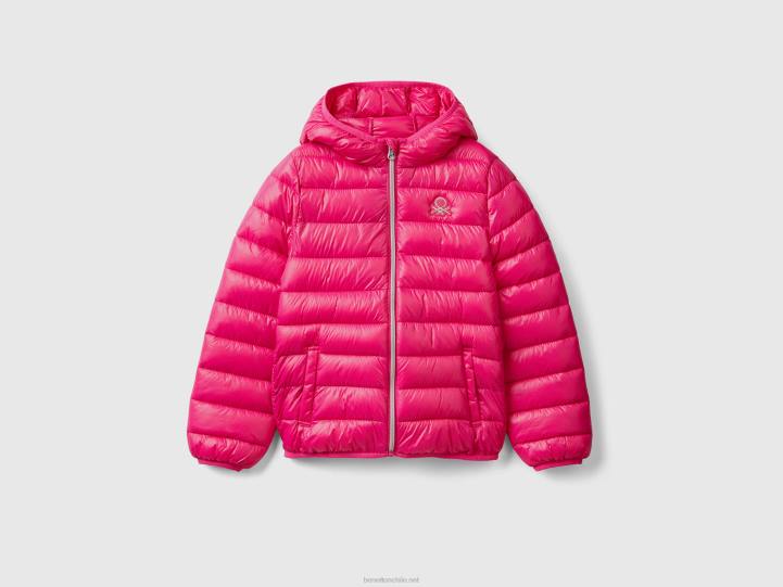 chaqueta acolchada con capucha NHBF2435 fucsia niños Benetton