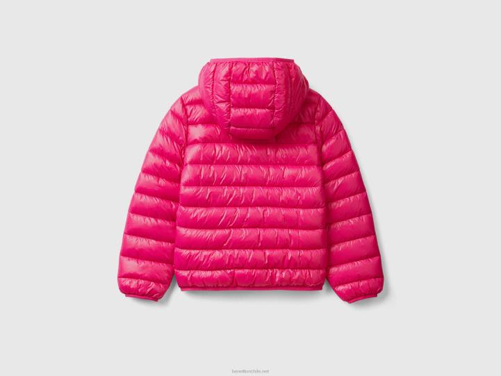 chaqueta acolchada con capucha NHBF2435 fucsia niños Benetton