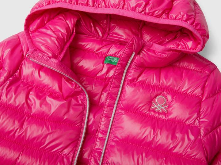chaqueta acolchada con capucha NHBF2435 fucsia niños Benetton
