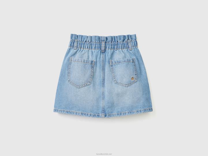 falda de mezclilla estilo bolsa de papel NHBF2722 azul niños Benetton