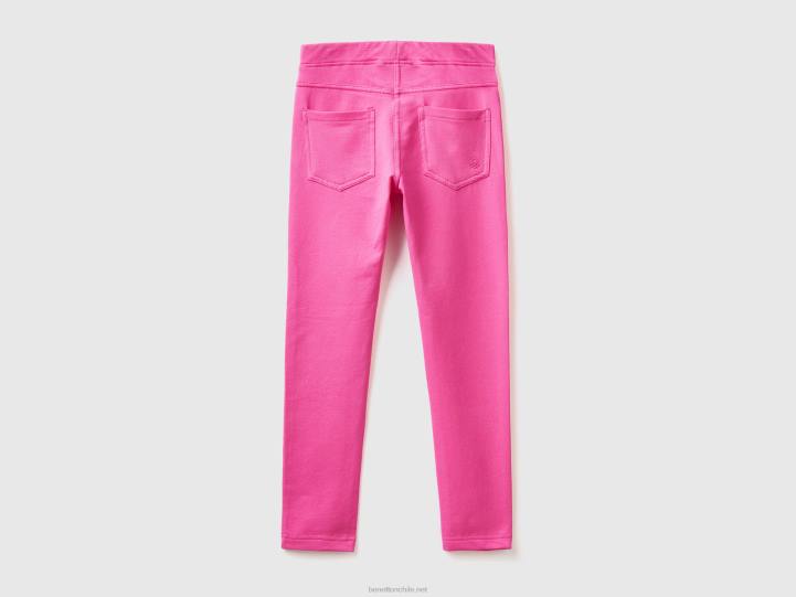 jeggings de tejido sudadera elástico NHBF5460 fucsia niños Benetton