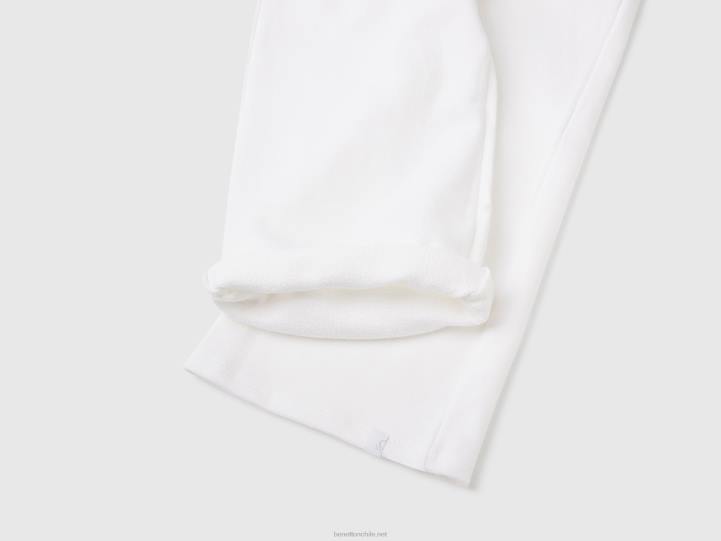pantalones palazzo deportivos NHBF2675 blanco niños Benetton