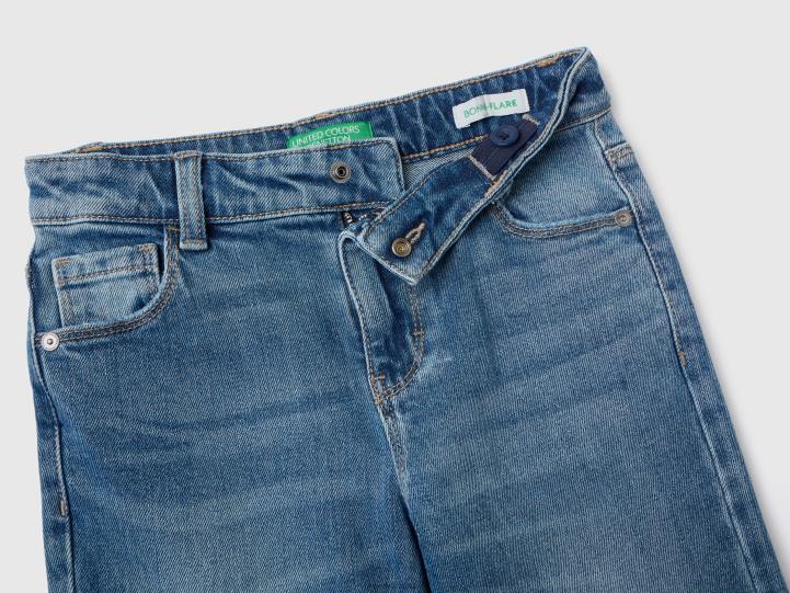 jeans acampanados con cinco bolsillos NHBF2713 azul niños Benetton