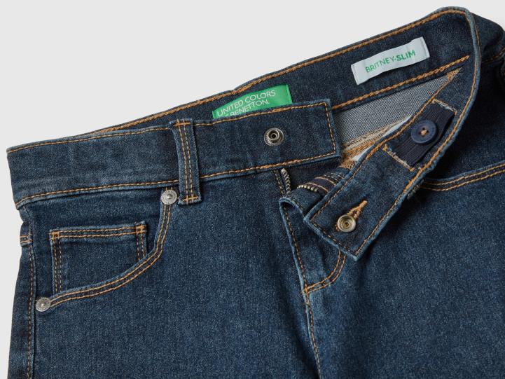 jeans ajustados con cinco bolsillos NHBF5479 azul oscuro niños Benetton