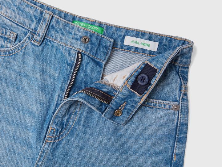 jeans anchos con tiro alto NHBF5432 azul oscuro niños Benetton