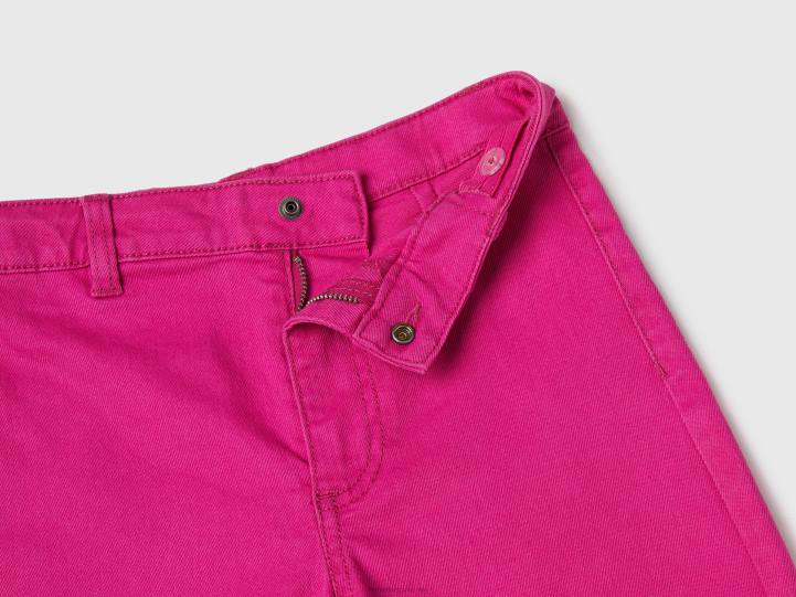 pantalones palazzo de algodón elástico NHBF5455 fucsia niños Benetton