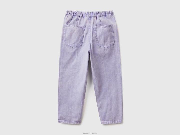 pantalones paper bag de 100% algodón NHBF2720 bígaro niños Benetton