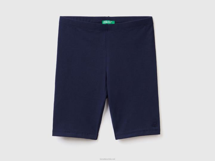 shorts de algodón elástico NHBF2668 azul oscuro niños Benetton