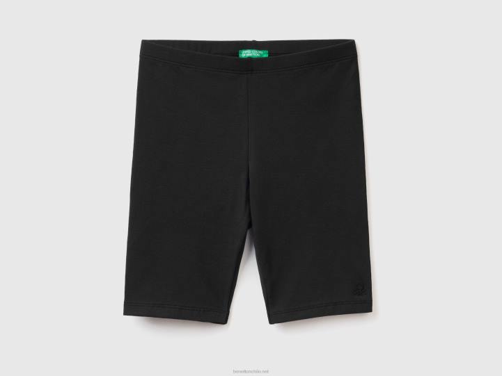 shorts de algodón elástico NHBF2715 negro niños Benetton