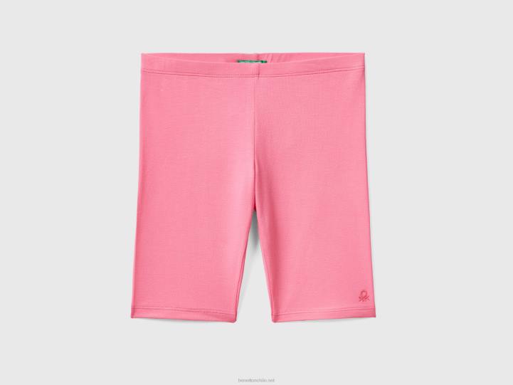 shorts de algodón elástico NHBF2716 rosa niños Benetton