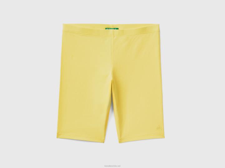 shorts de algodón elástico NHBF5439 amarillo niños Benetton