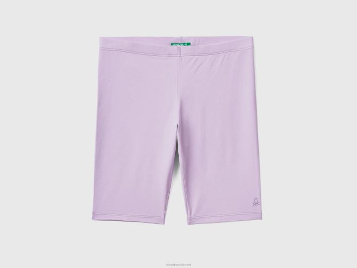 shorts de algodón elástico NHBF5444 lila niños Benetton