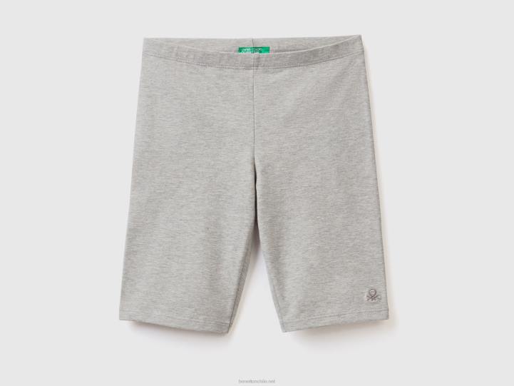 shorts de algodón elástico NHBF5464 gris claro niños Benetton