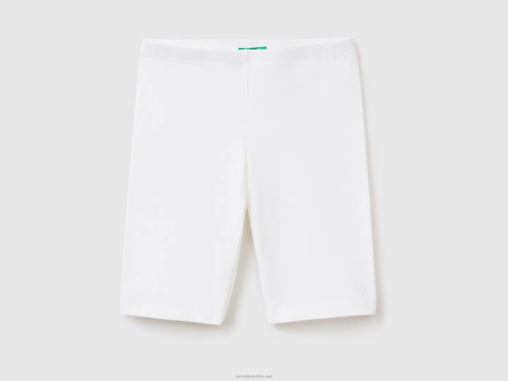 shorts de algodón elástico NHBF5476 blanco niños Benetton