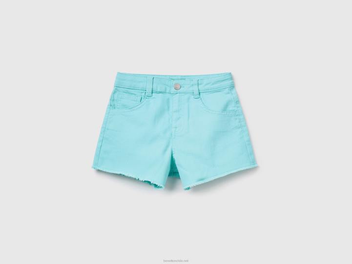 shorts deshilachados con cintura alta NHBF2703 azul claro niños Benetton