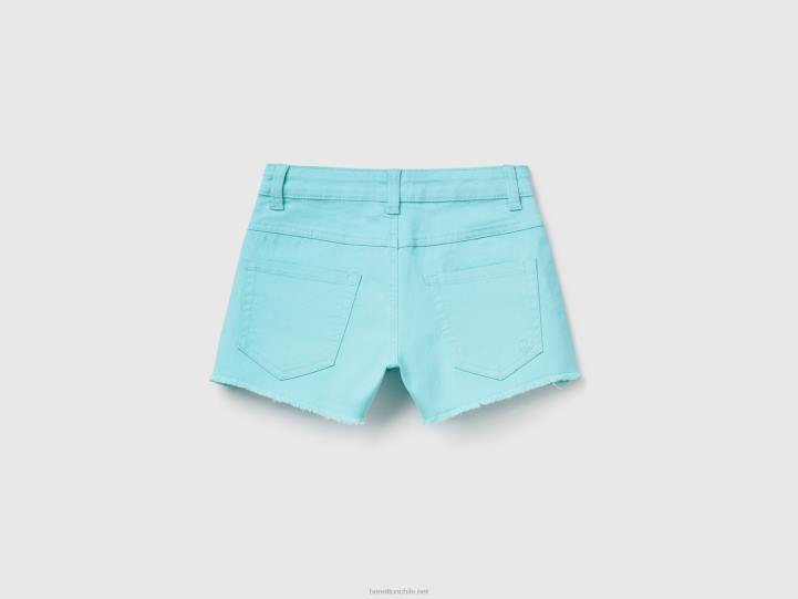 shorts deshilachados con cintura alta NHBF2703 azul claro niños Benetton