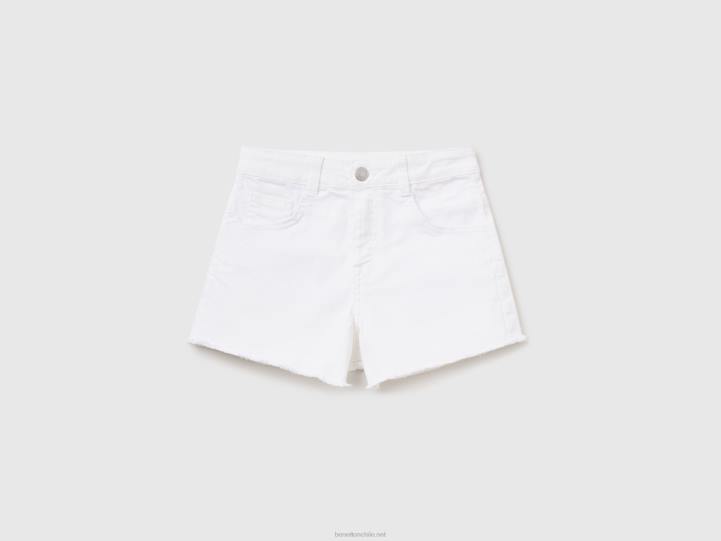 shorts deshilachados con cintura alta NHBF5430 blanco niños Benetton
