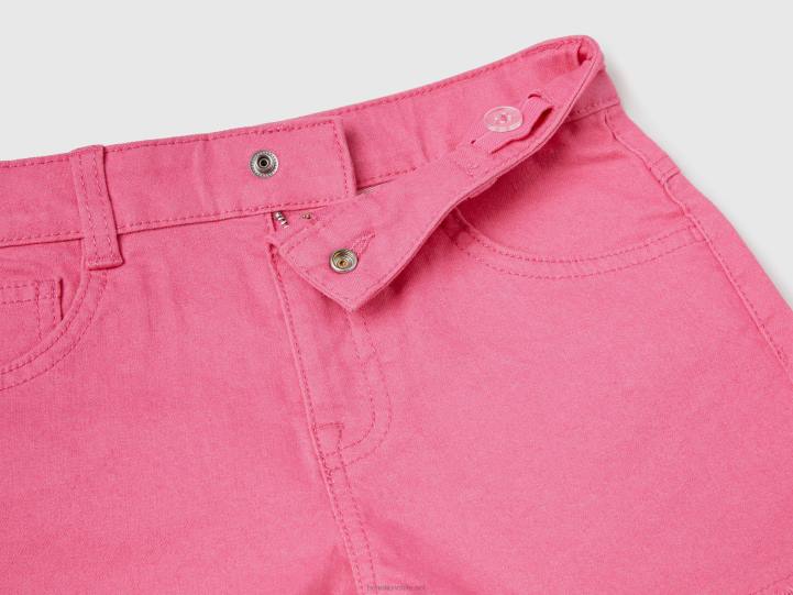 shorts deshilachados con cintura alta NHBF5451 rosa niños Benetton