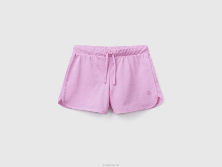 shorts estilo corredor en algodón orgánico NHBF2657 lila niños Benetton