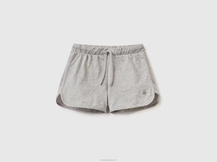 shorts estilo corredor en algodón orgánico NHBF2658 gris claro niños Benetton