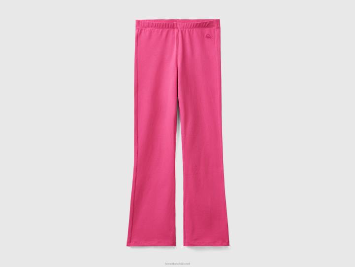 leggins acampanados de algodón elástico NHBF2618 fucsia niños Benetton